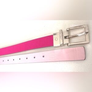 Stylish Pink Belt with Silver Buckle